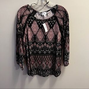 Black Print Long Elastic Sleeves